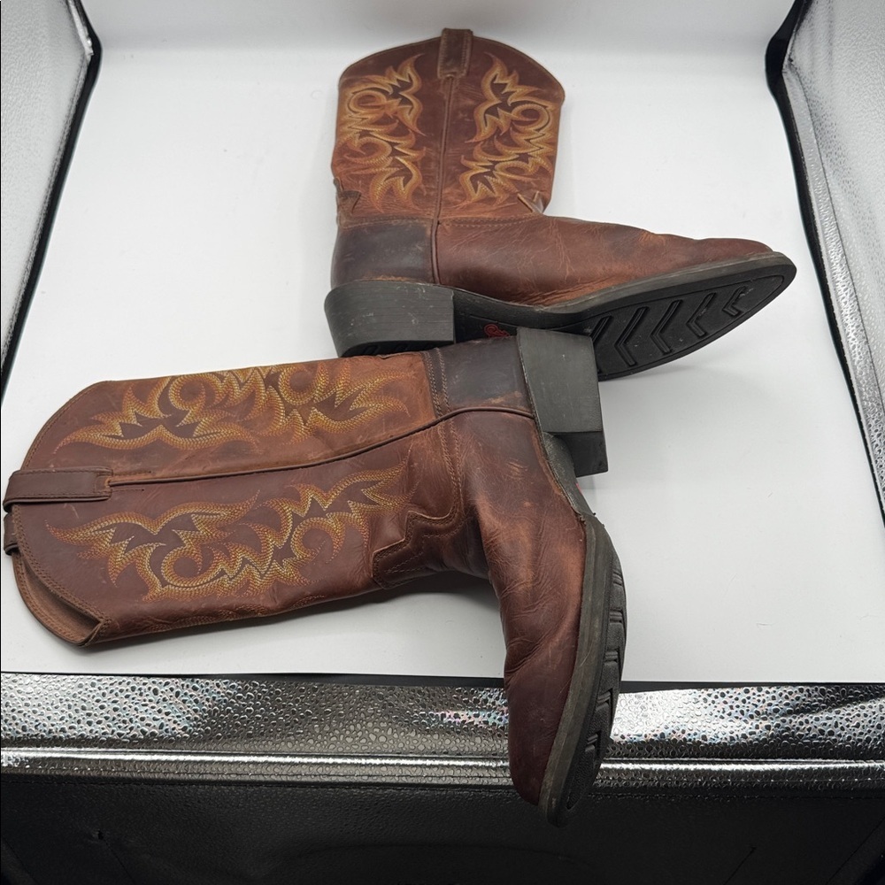 Justin 2551 Sorrel Apache Leather Cowboy Boot size 9 D 9D men’s boots justins - Picture 5 of 8